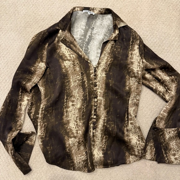 Reformation Jeremiah Silk Top Anaconda - Size M - Picture 2 of 3